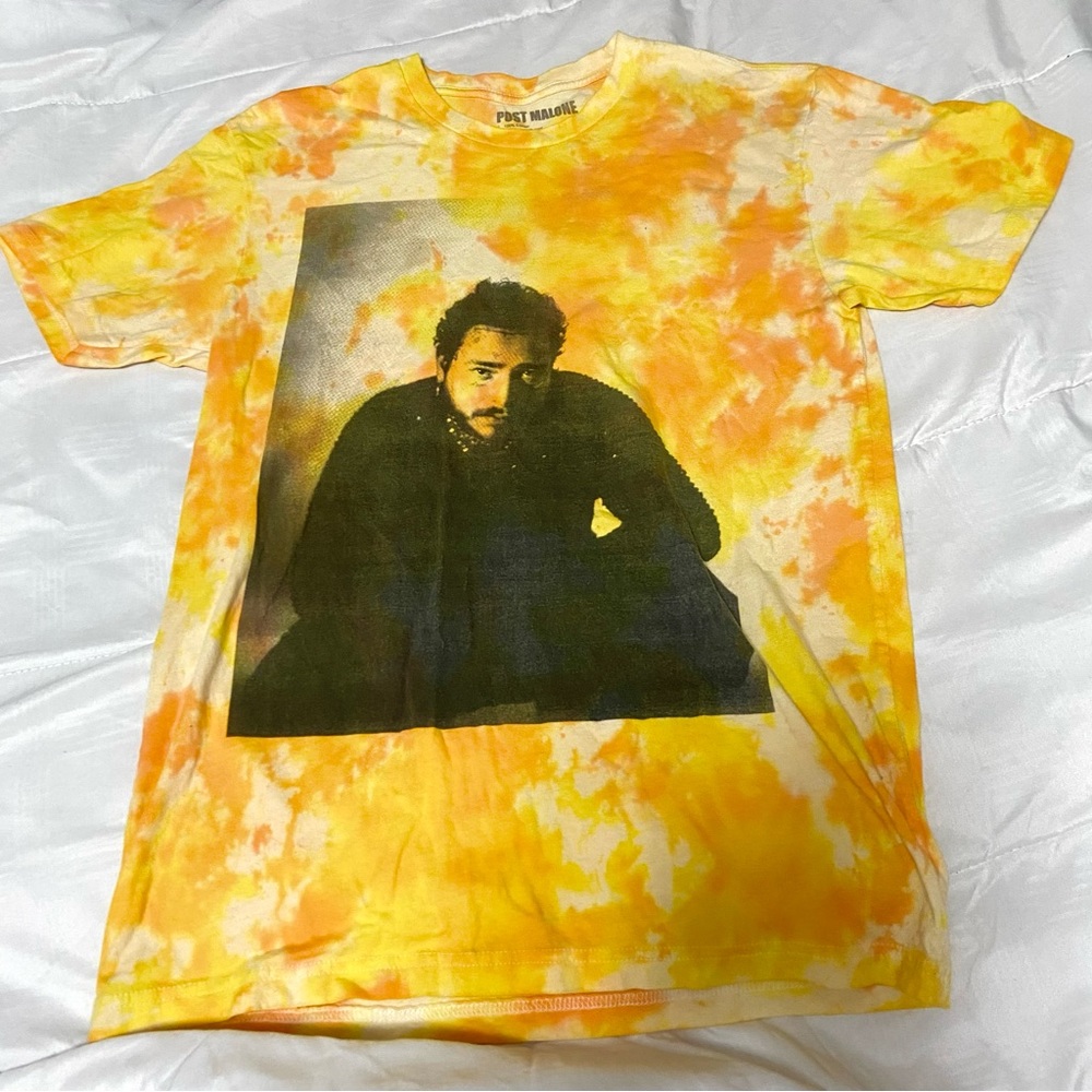 Yellow Tie Dyed Post Malone Runaway Tour Tee
